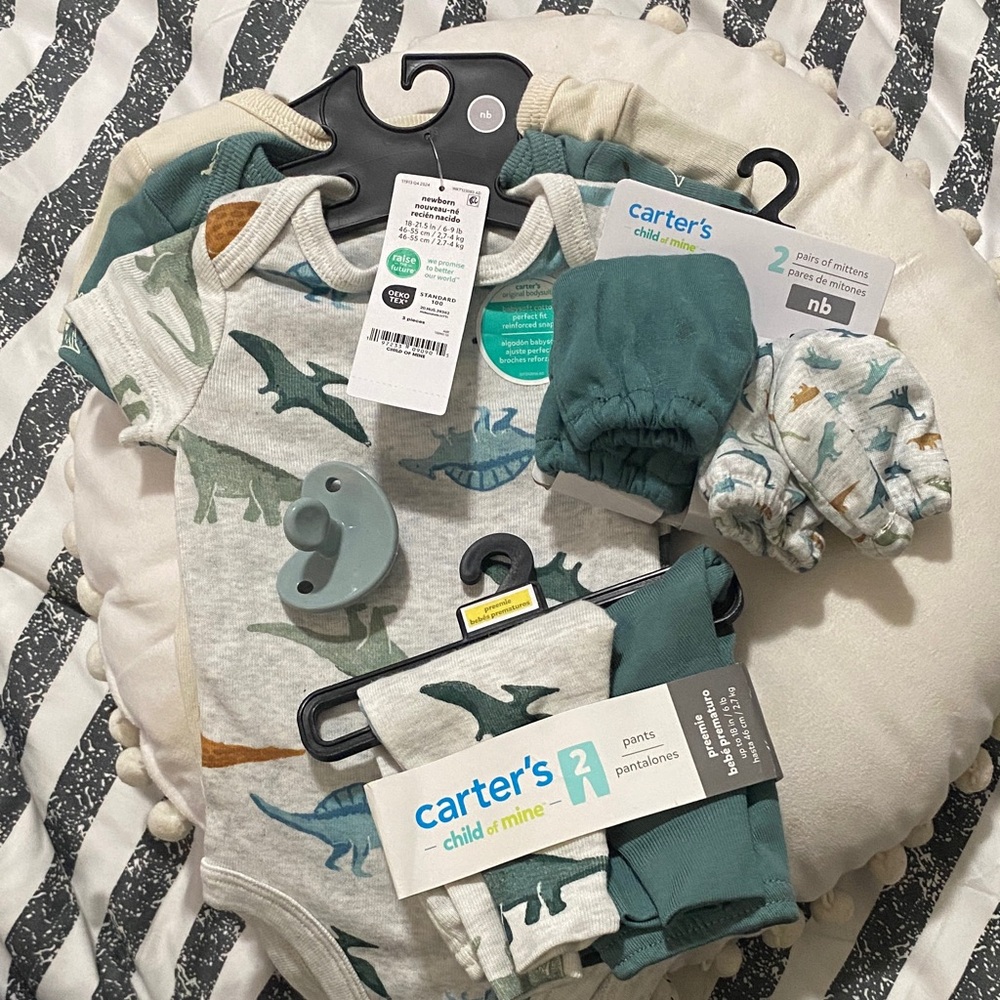 Carter's Dinosaur Print Set - Green and Gray